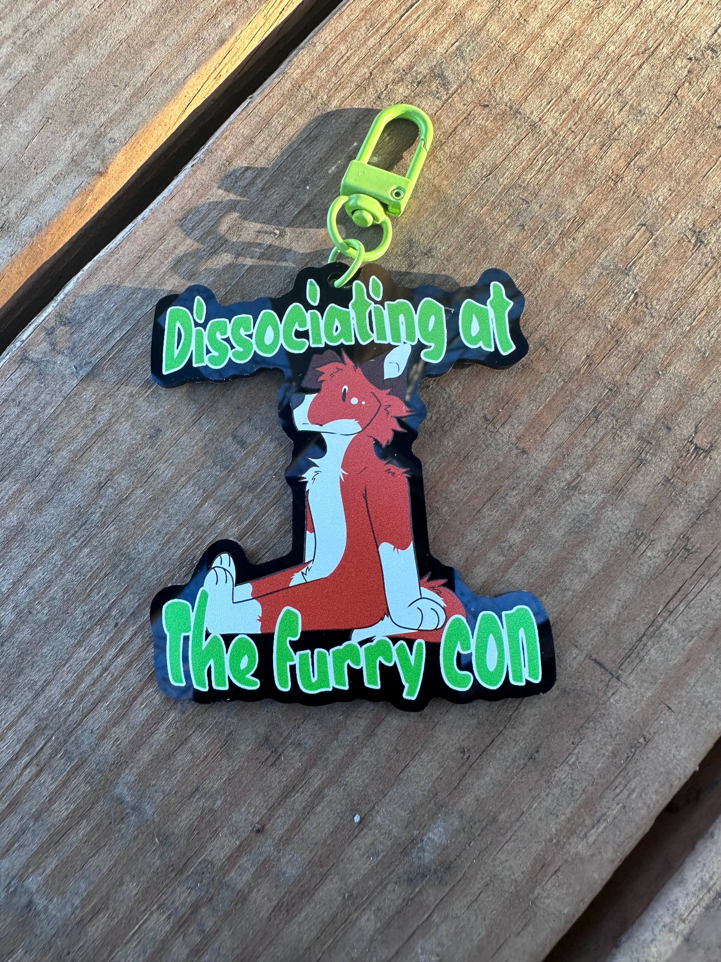Dissoicating at the furry con Acrylic Charm