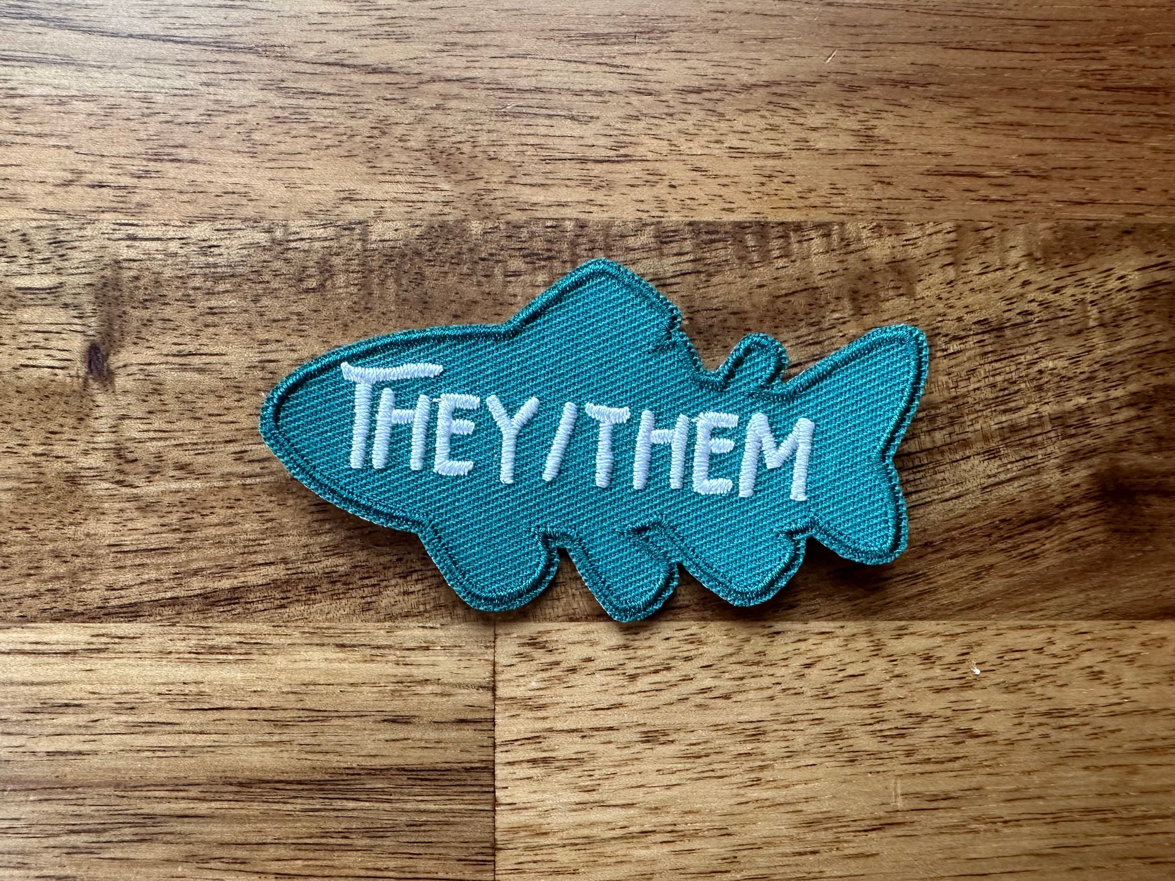 They/Them Fish Pronoun Sew-on Patch