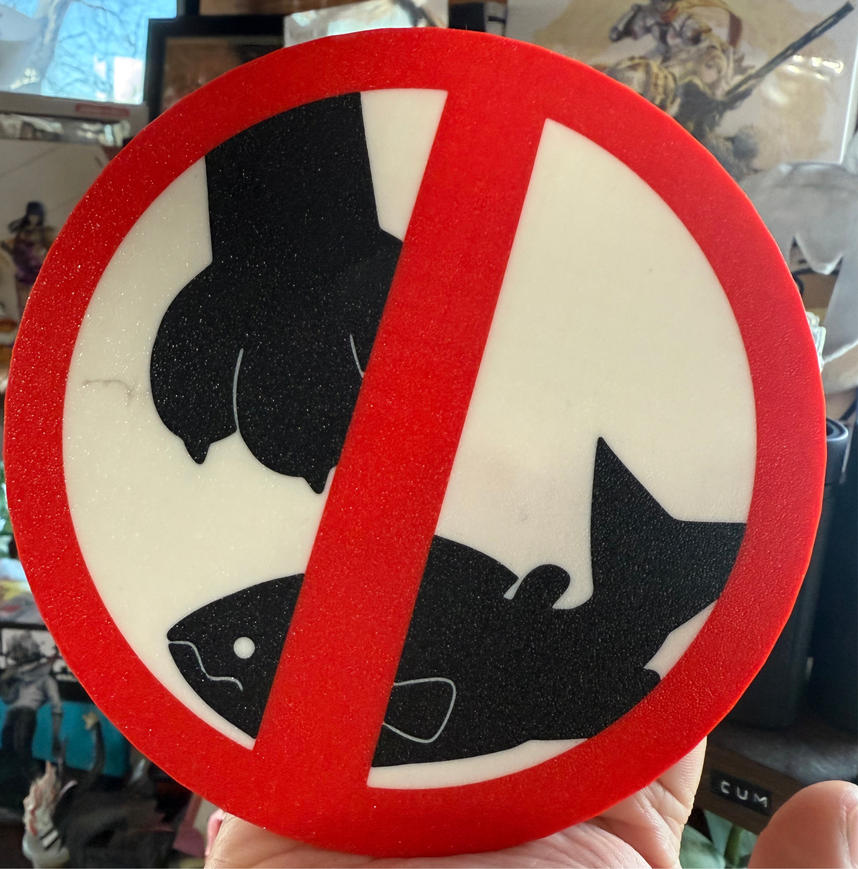 Do not touch the fish sign