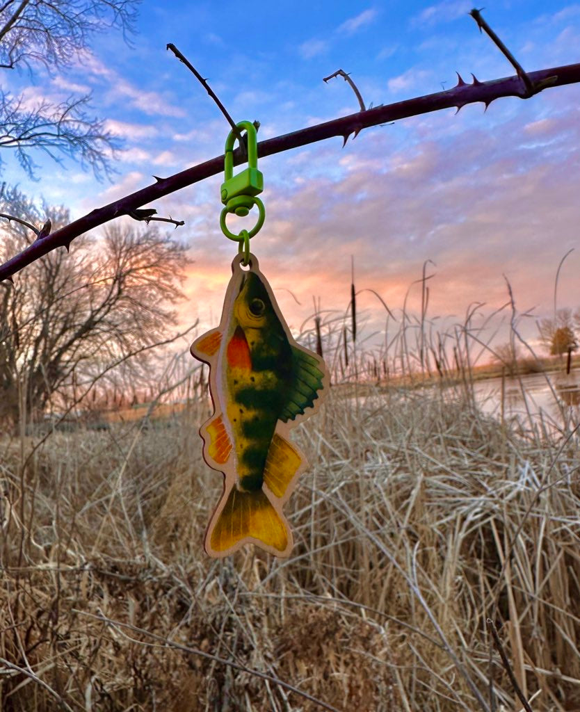 Yellow Perch Wooden Charm