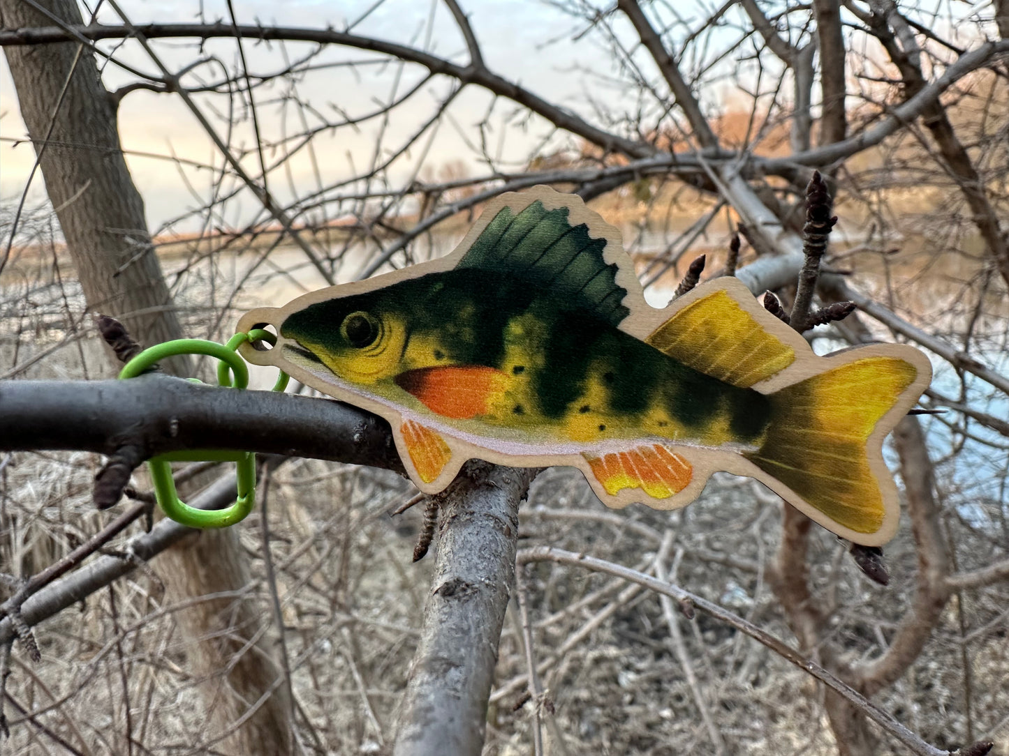 Yellow Perch Wooden Charm