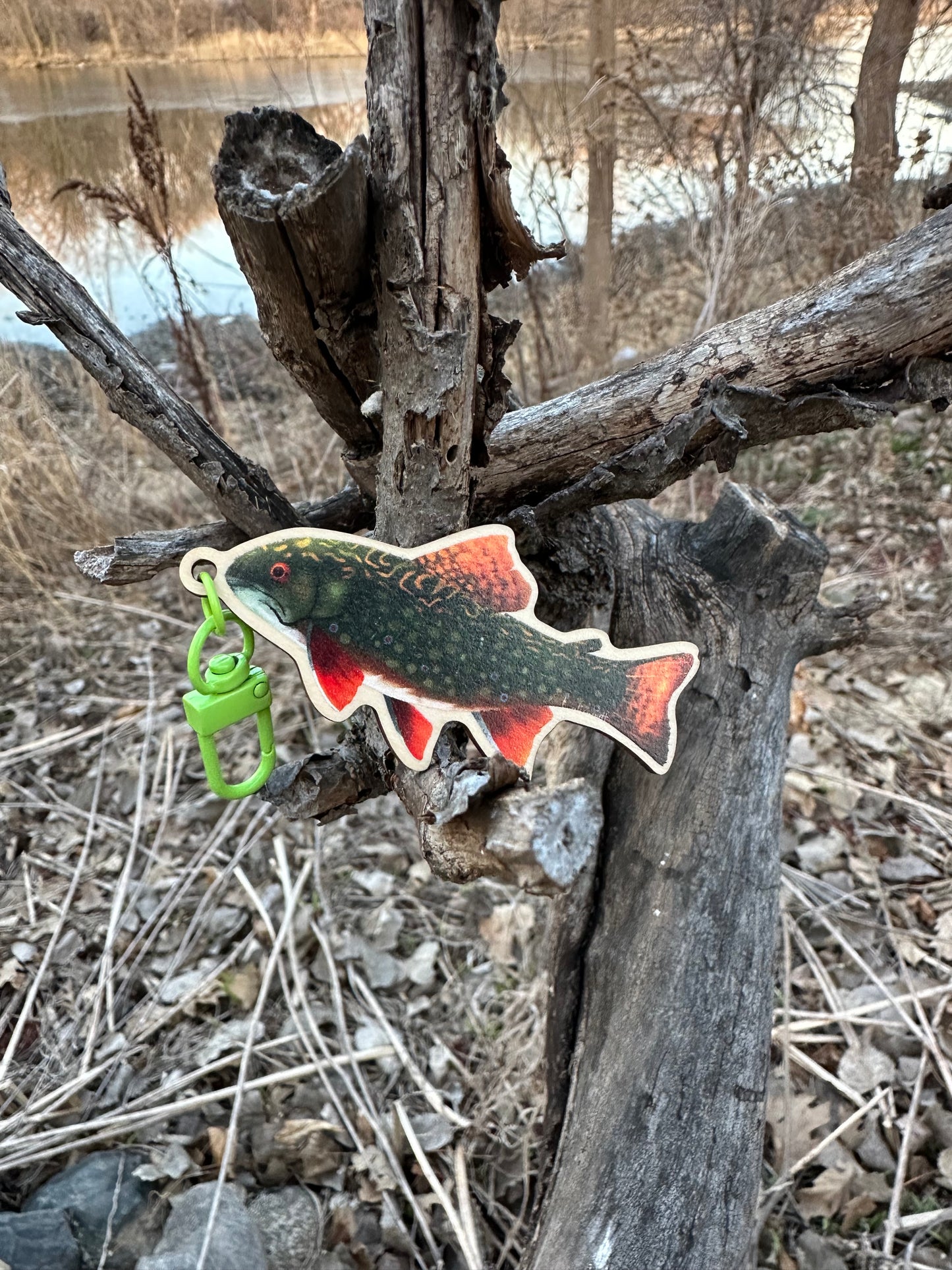 Brook Trout Wooden Charm