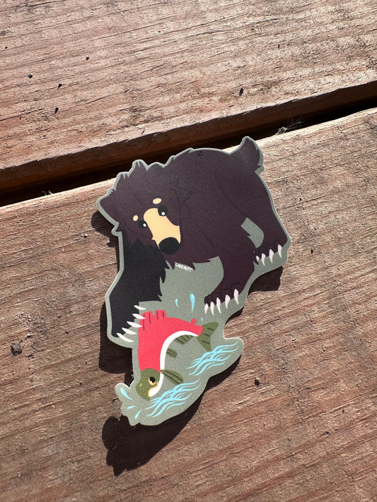 Fishing Bear Sticker