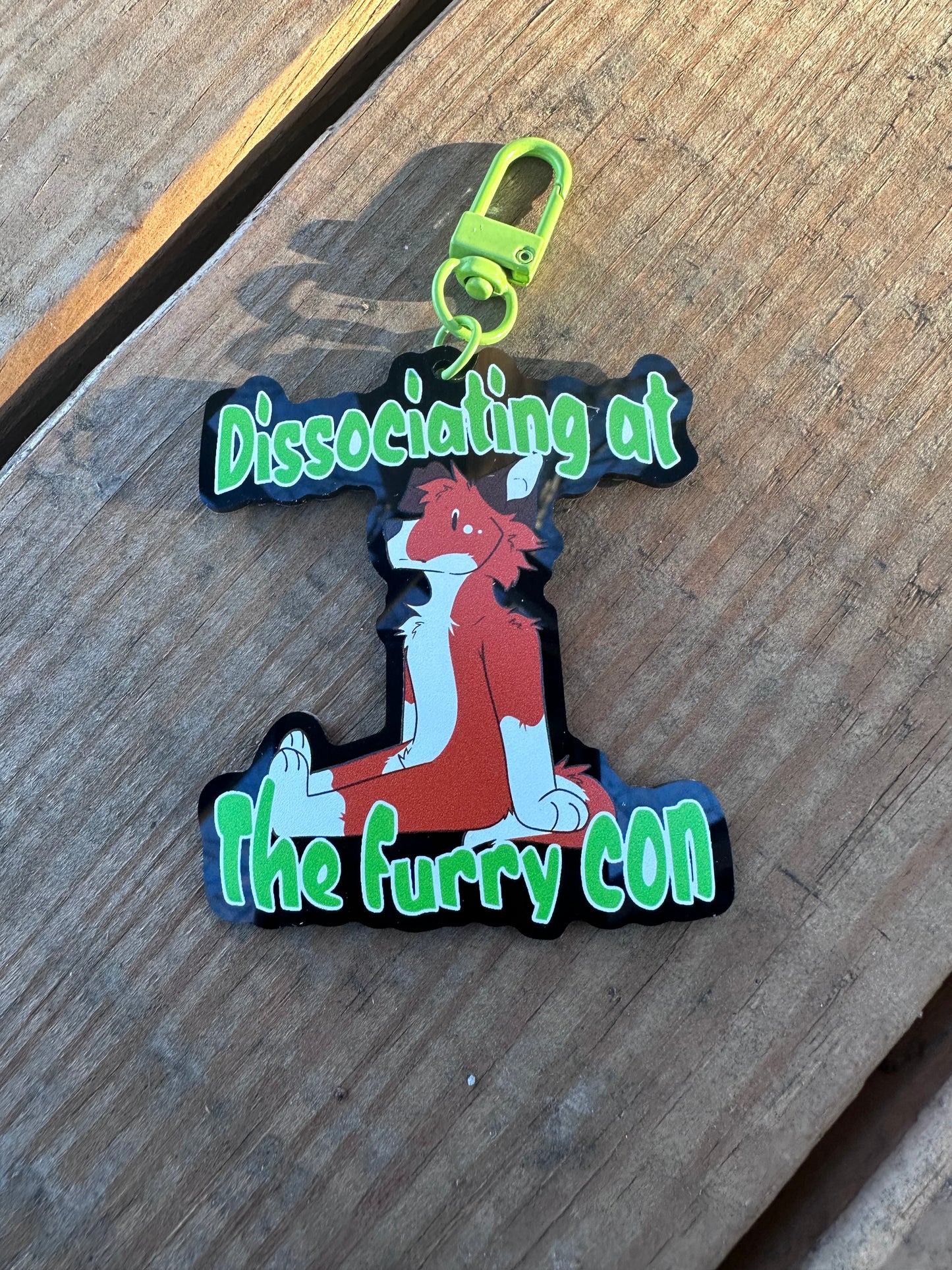 Dissoicating at the furry con Acrylic Charm