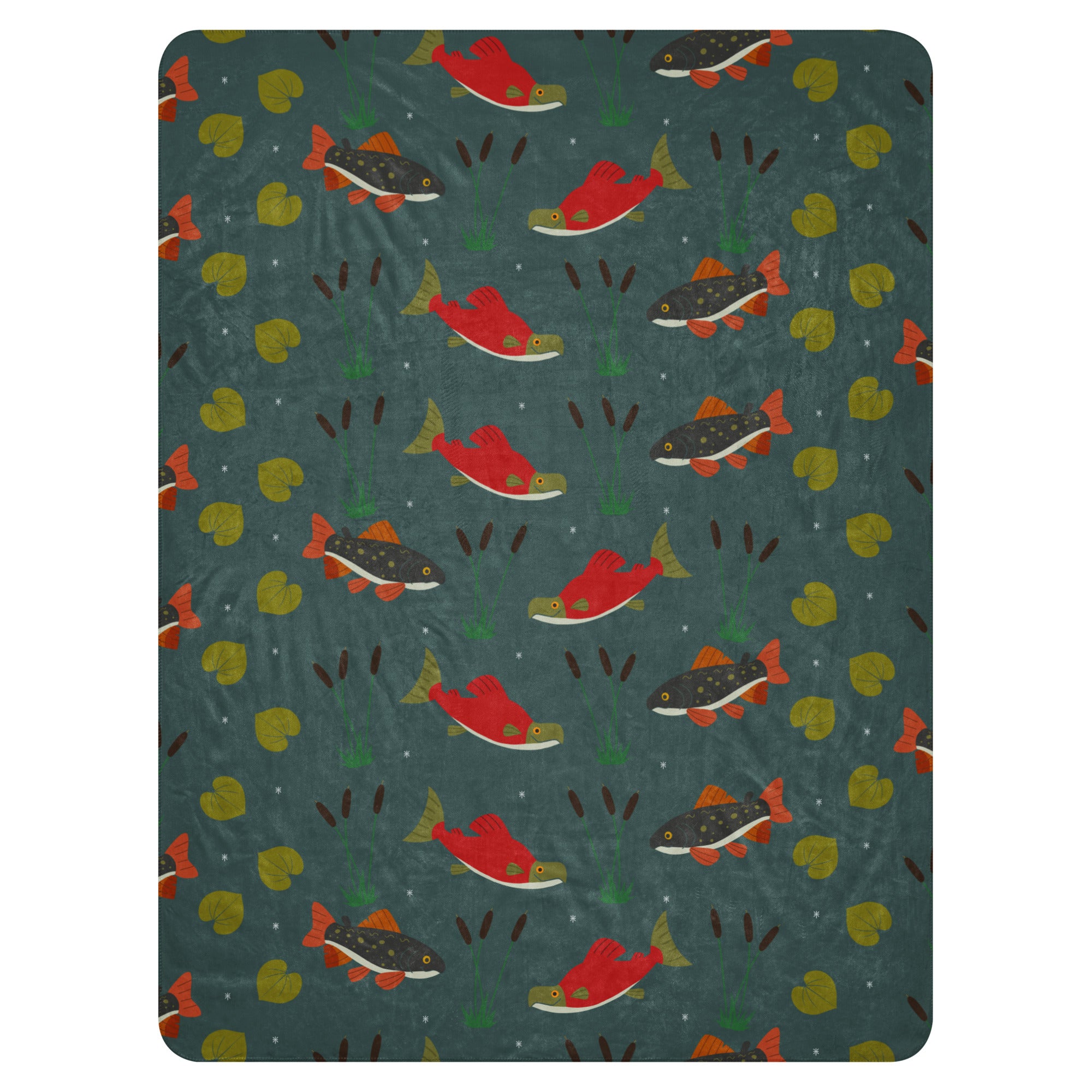 Fish Life Sherpa Blanket